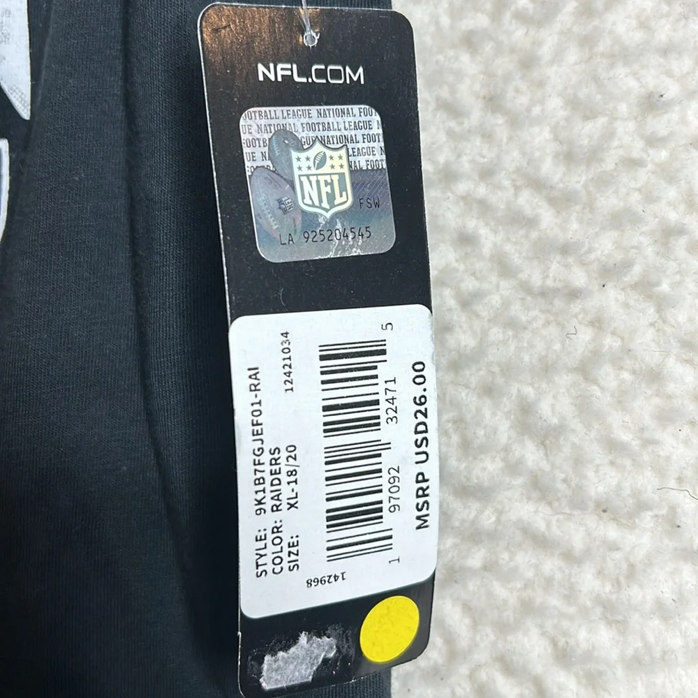 NWT NFL Youth XL Black Las Vegas Raiders T Shirt - Picture 4 of 8